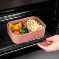 thumbnail image 1 of Silicone Bento Lunch Box Portable Reusable 3 Compartment Microwaveable Bento Box for Adult kids, 1 of 10