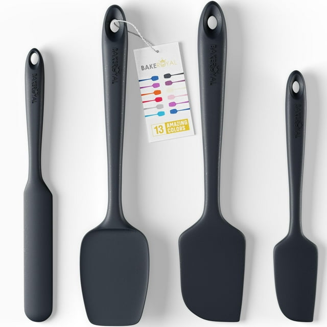 Juego de espátulas de silicona BakeRoyal, 4 piezas, resistentes al calor, 315 °C