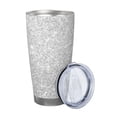 thumbnail image 2 of Logiee Silver Glitter Print 20OZ Car Cup with Lid, Stainless Steel Vacuum Insulated Double Wall Travel Tumbler, Durable Insulated Coffee Mug,Thermal Cup with Straw-Without Straw, 2 of 8