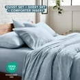thumbnail image 3 of Bare Home 8-Piece Bedding Duvet and Sheet Set - King/Cal King Size, Sandwash Dusty Blue with White Duvet Insert, 3 of 10