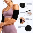 thumbnail image 2 of Uxcell 1 par de bandas de sudor para brazos, mangas de compresión para brazos, cinturón sauna para mujeres brazos/deportes [Tamaño S/M, Negro/Plata], 2 of 6