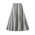 thumbnail image 6 of HexaHive Streamer Pleated A - Line Skirt - Slim Elastic High - Waist Loose Swing Skirt, 6 of 8