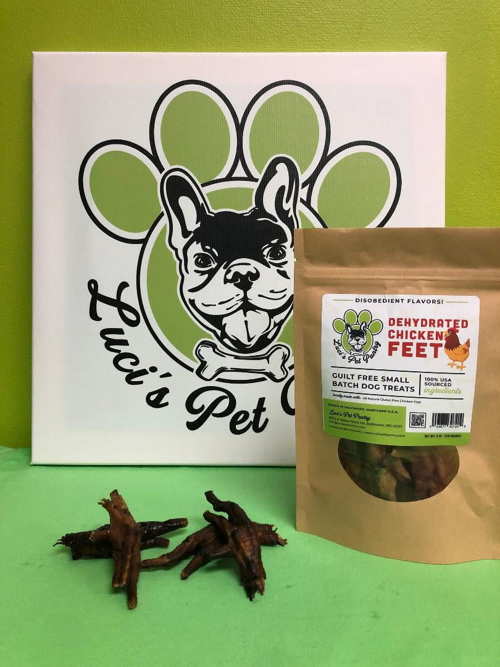Dehydrated "All Natural Chicken Feet" Homemade Dog & Puppy Treats! Gift Box with 4 - 6 oz. Treat Bags