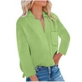 thumbnail image 1 of Bowake Women's Button down Shirts Lapel Long Sleeve Casual Comfy Ladies Work Office Fall Spring Blouse Tees, 1 of 7
