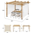thumbnail image 4 of Modern Aluminum Pergola with Retractable Canopy & Side Mesh – Faux Wood Grain Patio Gazebo, Mosquito Netting, UV Protection – Ideal for Backyard, Deck, or Garden, Beige & White, 10x10FT, 4 of 6
