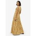 thumbnail image 2 of ellos Women's Plus Size Tiered Maxi Dress - 22/24, Honey Mustard White Print, 2 of 4