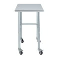 thumbnail image 2 of AmGood 24" Long x 24" Deep Stainless Steel Work Table With Open Base and Wheels | Mobile Metal Table, 2 of 8