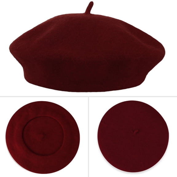 Wool Beret Hat for Women, Classic French Beret Hat, Women Beret Hat, Wine Red Warm French Hat Cap