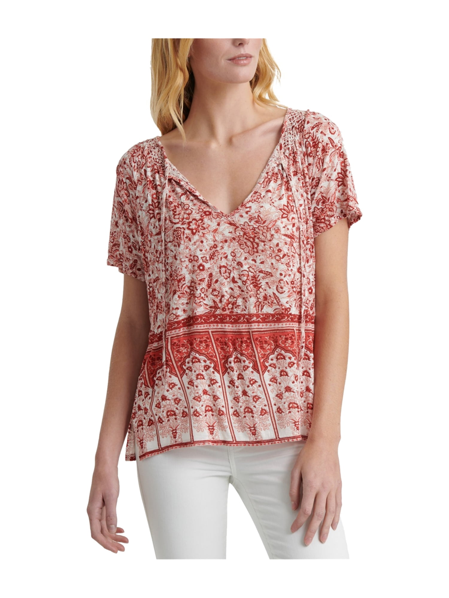 lucky brand red blouse