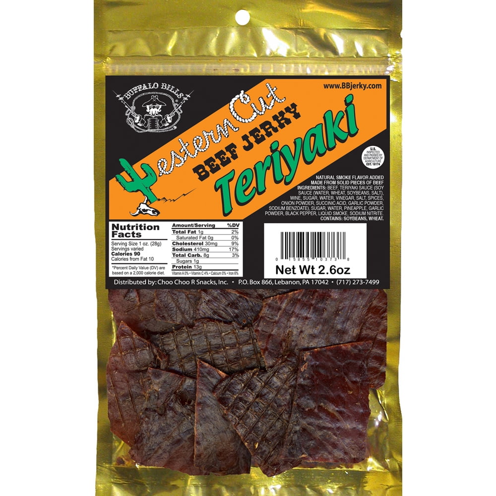 Buffalo Bills 2.6oz Western Cut Teriyaki Beef Jerky – Six 2.6oz Packs