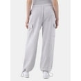 thumbnail image 3 of No Boundaries Soft Fleece Cargo Jogger Sweatpants, Women’s, 3 of 8