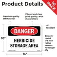 thumbnail image 2 of Herbicide Storage Area OSHA Danger Vinyl Decal Label 14 Inch x 10 Inch - 10 Pack, 2 of 6