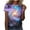 Multicolor, variant on Plus Size Tops for Women under $5 Crewneck Short-Sleeved Printed T-Shirt Multicolor 2XL