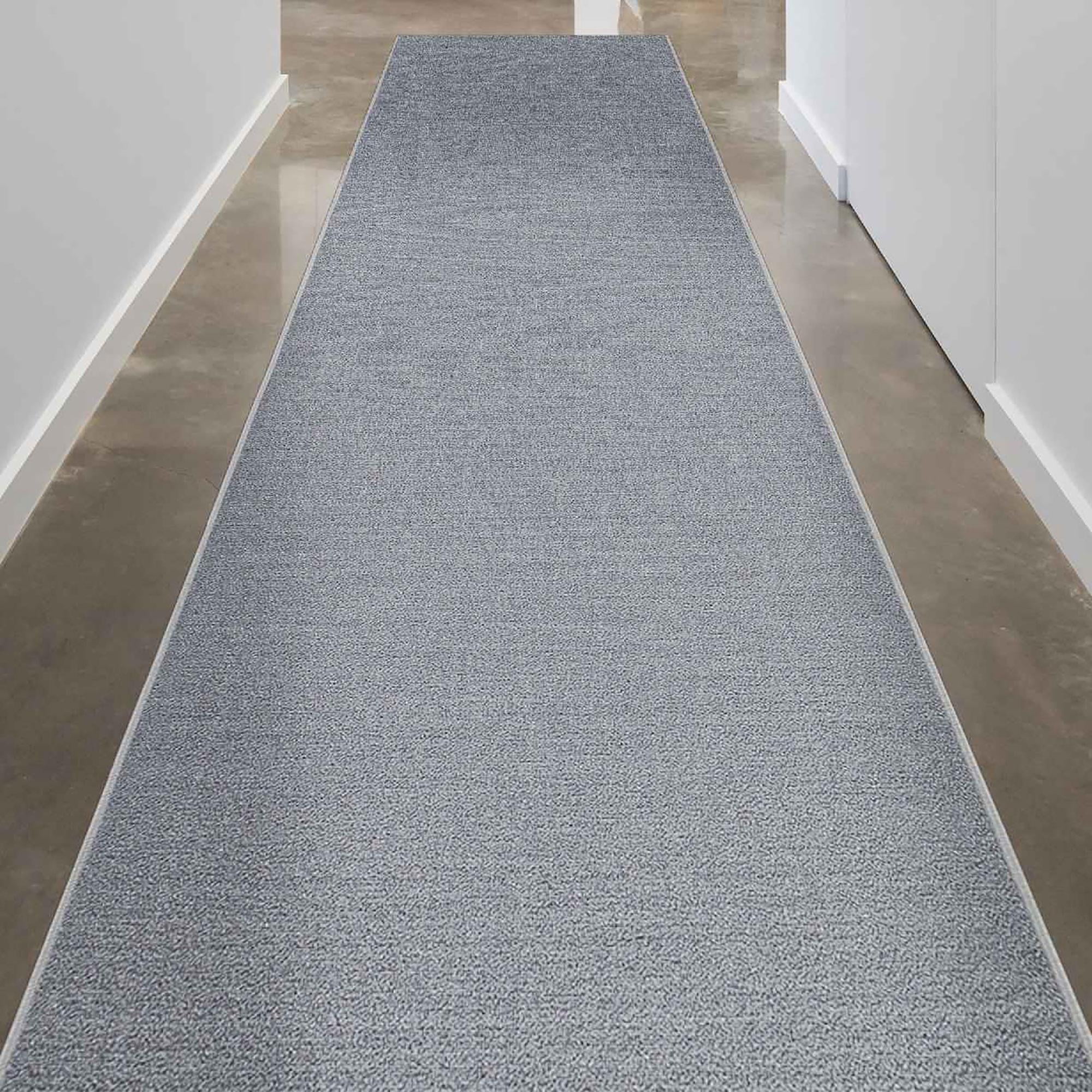 Sweet Home Stores Non-Slip Rubberback Solid 3x10 Runner Rug, 2'7" x 9'10", Gray