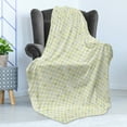 thumbnail image 4 of Fish Scale Soft Flannel Fleece Throw Blanket, Pattern of Curves with Mesh in Green Shade Pastel Color Tile, Cozy Plush for Indoor and Outdoor Use, 70" x 90", Olive Green Pale Green, by Ambesonne, 4 of 5