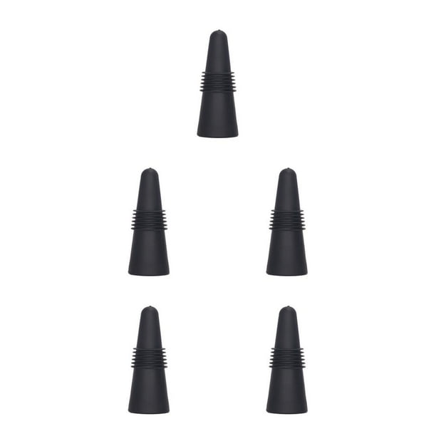 Naiovety Botellas de vino Tapones de silicona Tapas Bebidas Antifugas Tapón de acero inoxidable Ergonómico Forma de cono Beber Negro Type2 NO2