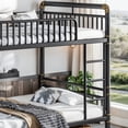 thumbnail image 6 of Harper & Bright Designs Full over Full Industrial Bunk Bed with Ladders and Guardrails, Heavy-Duty Metal Bunk Bed Frame with Under Bed Space, Black, 6 of 15