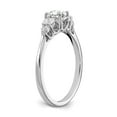 thumbnail image 6 of Solid 14k White Gold Diamond Three Stone Plus Diamond Side-Stones with CZ Cubic Zirconia Center Stone Engagement Ring Size 8.5, 6 of 8