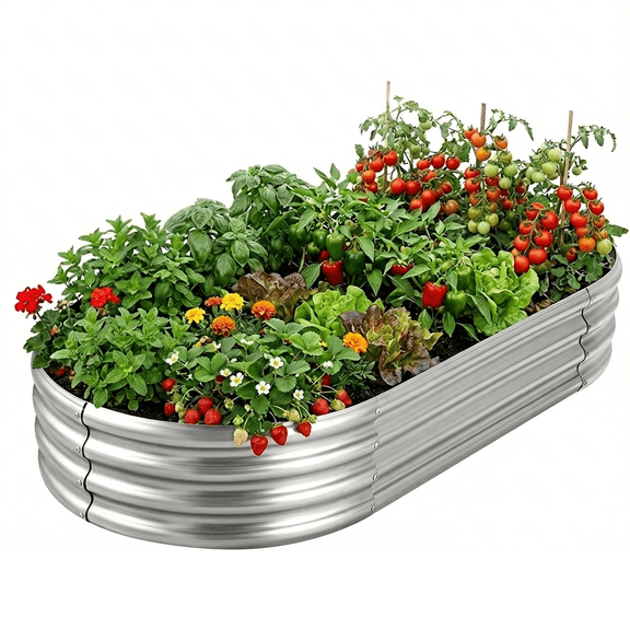 Galvanized Raised Garden Bed, UNTIMATY 6×3×1ft Large Metal Planter Boxes Outdoor, Metal Garden Bed Planter for Vegetables Flowers Herb