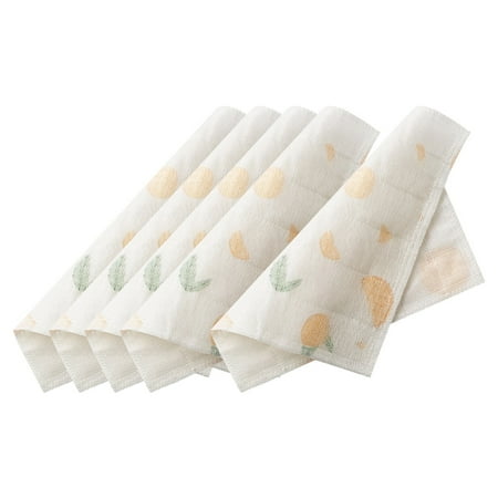 

Veki 5PCS Kitchen Cleaning Tools Household Cleaning Towel Thickened Printed Rag Kitchen Wood Fiber Dishcloth Kitchen for