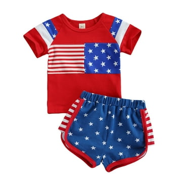 Baby Independence Day American Costume, Short Sleeve   Shorts