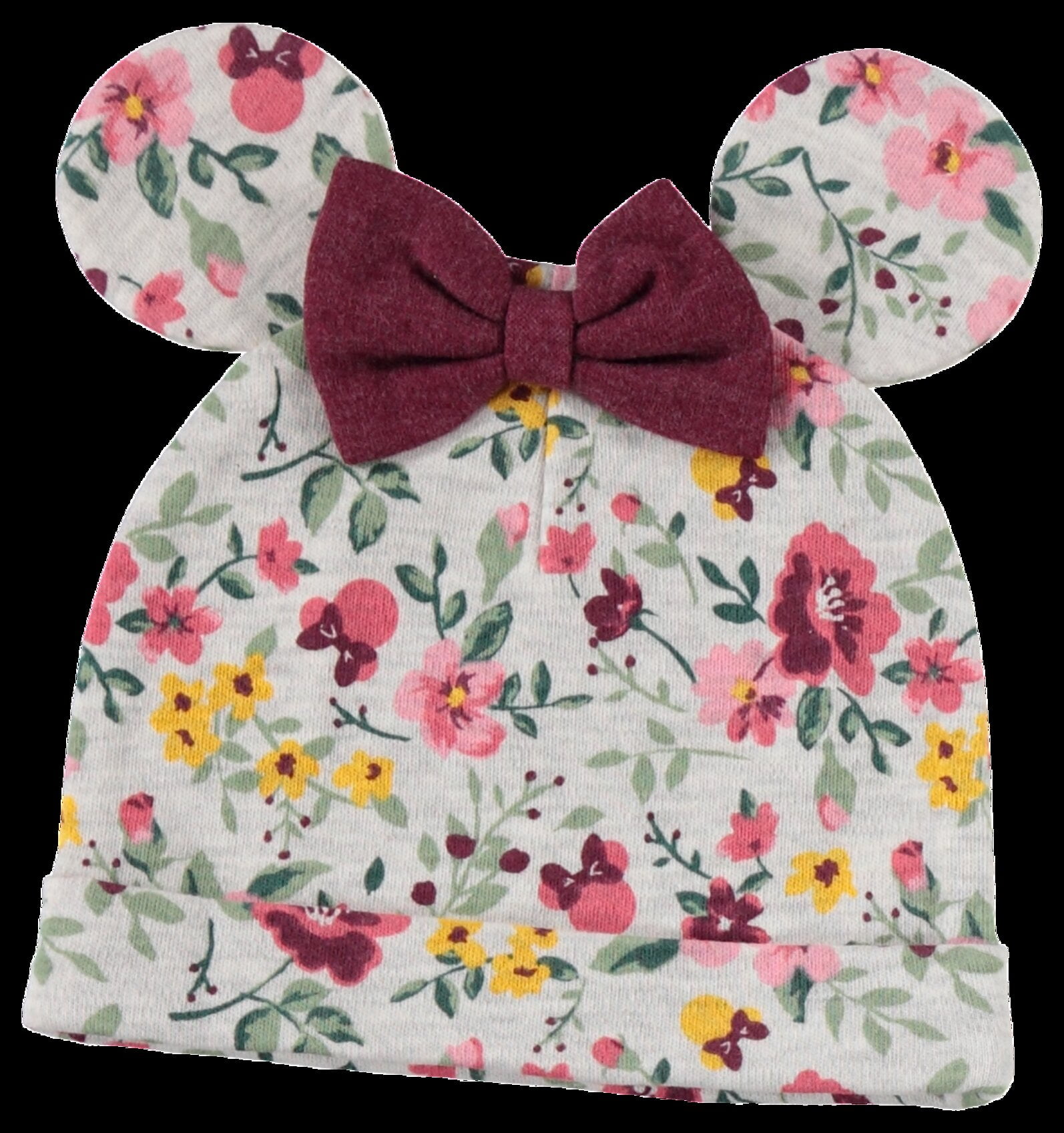 Disney Minnie Mouse Newborn Baby Girls Bodysuit Pants Bib and Hat 4 Piece Outfit Set Newborn to Infant