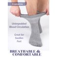 thumbnail image 6 of Hugh Ugoli Men's Cotton Diabetic Ankle Socks, 4 Pairs, Indigo Blue / LightGrey, Shoe Size: 11-13, 6 of 7