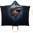 thumbnail image 2 of Shark Wearable Blanket Soft Cozy Plush Fleece Blanket Hoodie for Couch, Hooded Blanket Decorative for Shark Lovers, 2 of 6