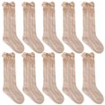 thumbnail image 1 of Laklulu 5 pares de medias hasta la rodilla para bebé medias de uniforme de tubo de algodón para niño, 1 of 5