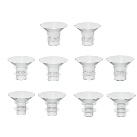 XIRQI 10 Pack Silicone Flange Inserts For Breast Pump Shields 1m 15Mm 17Mm 19Mm 21Mm Size