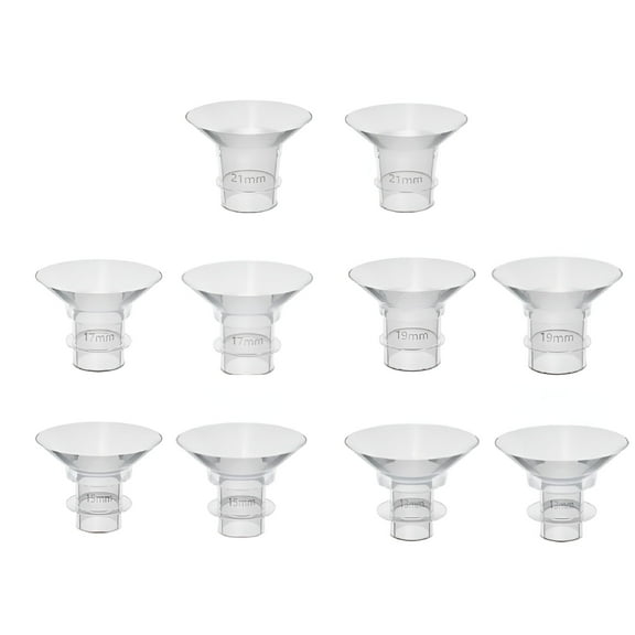 XIRQI 10 Pack Silicone Flange Inserts For Breast Pump Shields 1m 15Mm 17Mm 19Mm 21Mm Size
