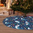 thumbnail image 5 of KLL 48" Christmas Tree Skirt Sea Sharks Xmas Tree Skirts Mat for New Year Xmas Holiday Party Indoor Outdoor Home Decoration, 5 of 5