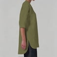 thumbnail image 5 of LEKWK Linen Tunic Tops for Women V-Neck Half Sleeve High Low Shirts Lightweight Breathable Casual Shirts with Pockets Fall Vacation Travel Outfits, 5 of 9