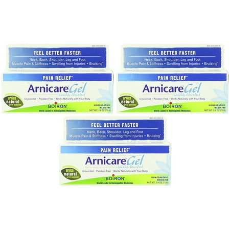 Arnicare Gel Pain Relief - Unscented - Paraben Free - Homeopathic - Net Wt. 2.6 OZ (75 g) Each - Pack of 3, HEALTH CONCERN: Bruising, Muscle Pain, Swelling By (Best Thing For Swelling And Bruising)