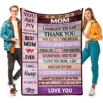 Mom Blankets Gifts for Mom from Daughter & Son, Mom Birthday Gifts, I Love You Mom Step Letter Warm Soft Throw Blankets, Mom Blankets Gifts for Birthday, Christmas