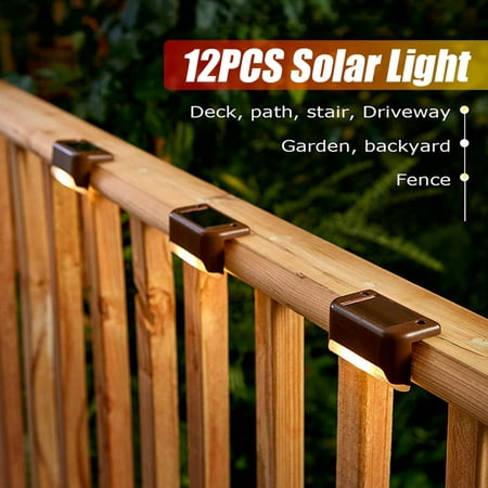 12pcs Solar Powered Led Deck Lights, Deck Railing Lights Solar