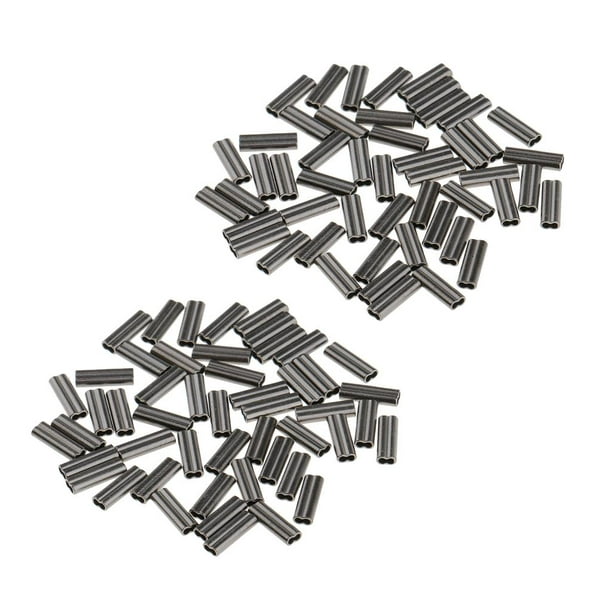 100pcs Brass Double Fishing Crimps Wire Trace Sleeves 1.0mm Rig