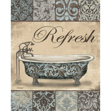 Decoration For Bathroom Walls Refresh Bath - Mini Vintage Quality Relaxing Cool Contemporary Bathroom Durable Wall Decoration 8X10 ()