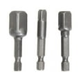 thumbnail image 6 of 3 Pcs Socket Adapter Drill Bits Set Hex Shank 1/4" 3/8" 1/2" Impact Driver Tool, 6 of 7