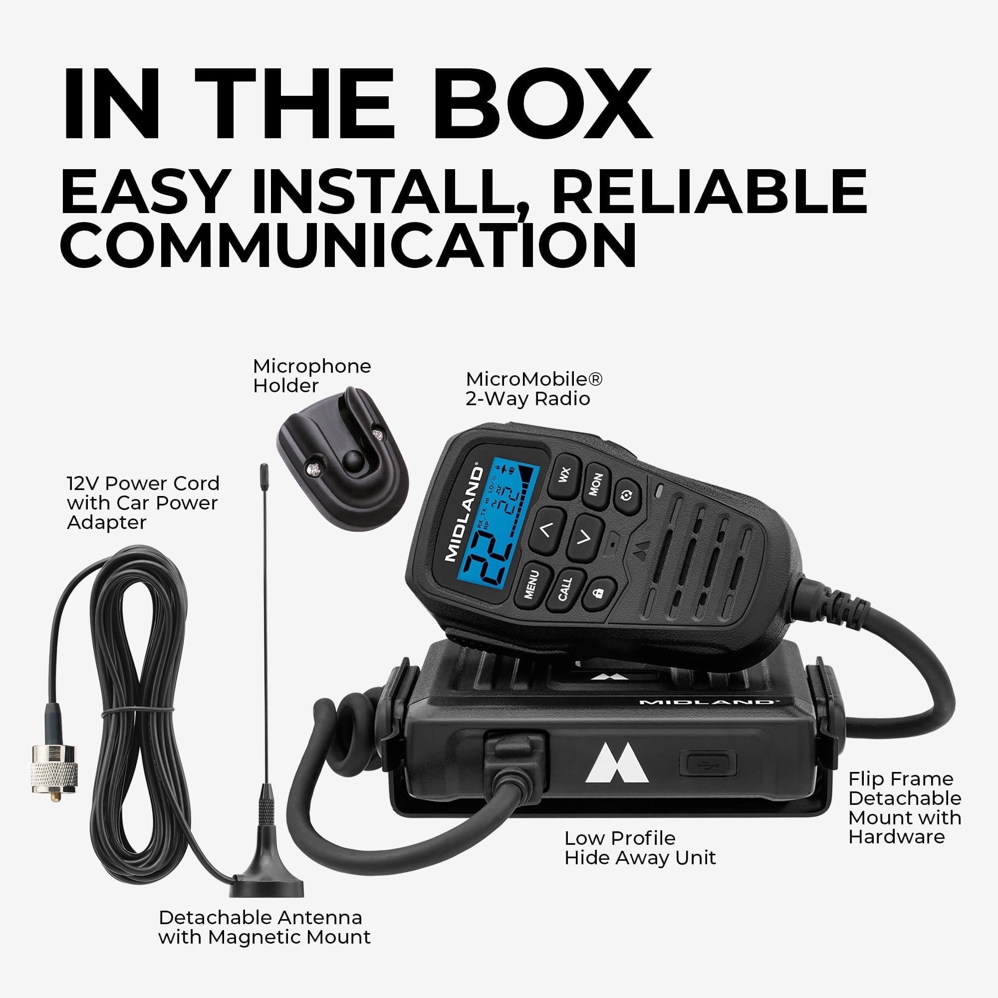 Midland MXT275 MicroMobile 15-Watt GMRS Two-Way Radio photo 1