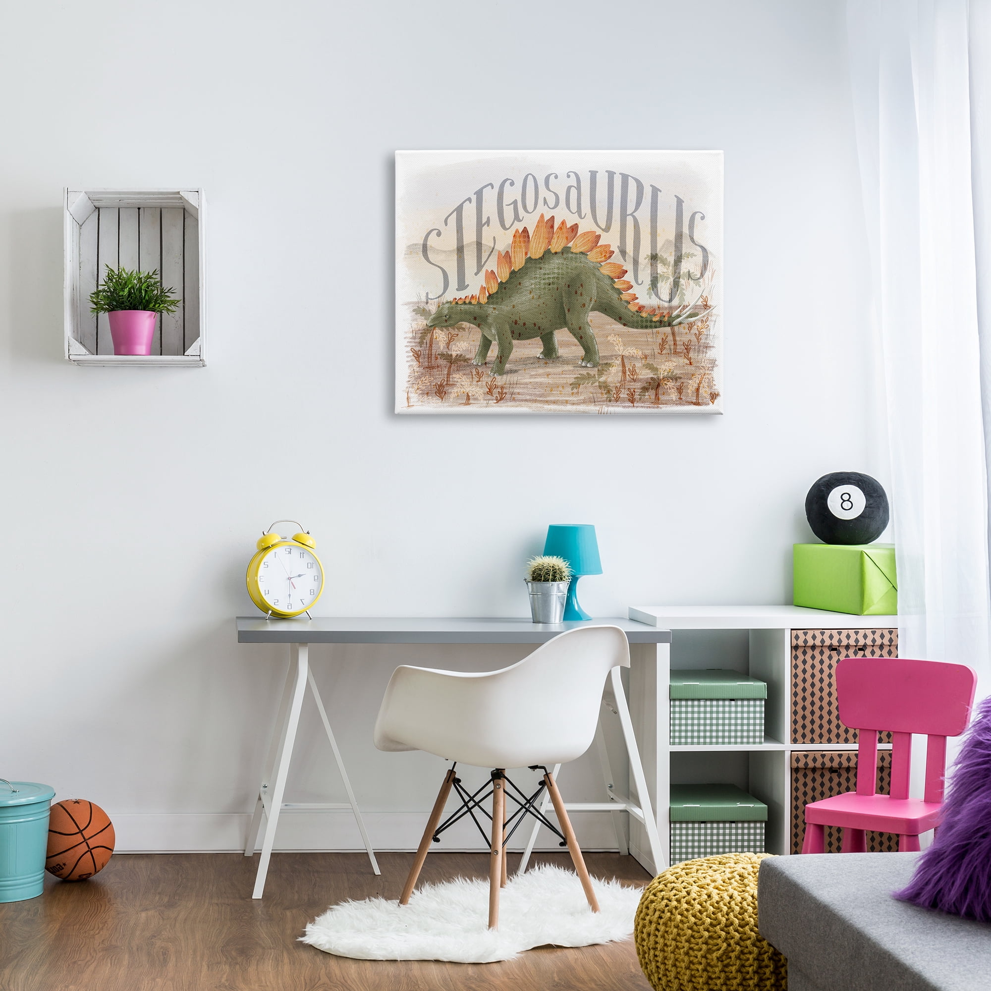 Stupell Industries Stegosaurus In Nature Animals & Insects Painting Gallery Wrapped Canvas Art Print Wall Art, 40 x 30