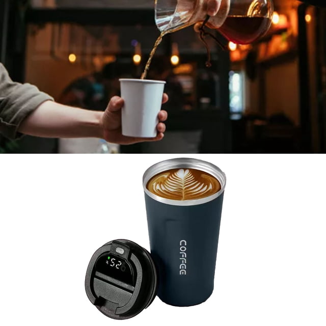 Taza de café con aislamiento con pantalla de temperatura, taza de café con pantalla de temperatura inteligente Taza de café con aislamiento con pantalla de temperatura Aspecto llamativo