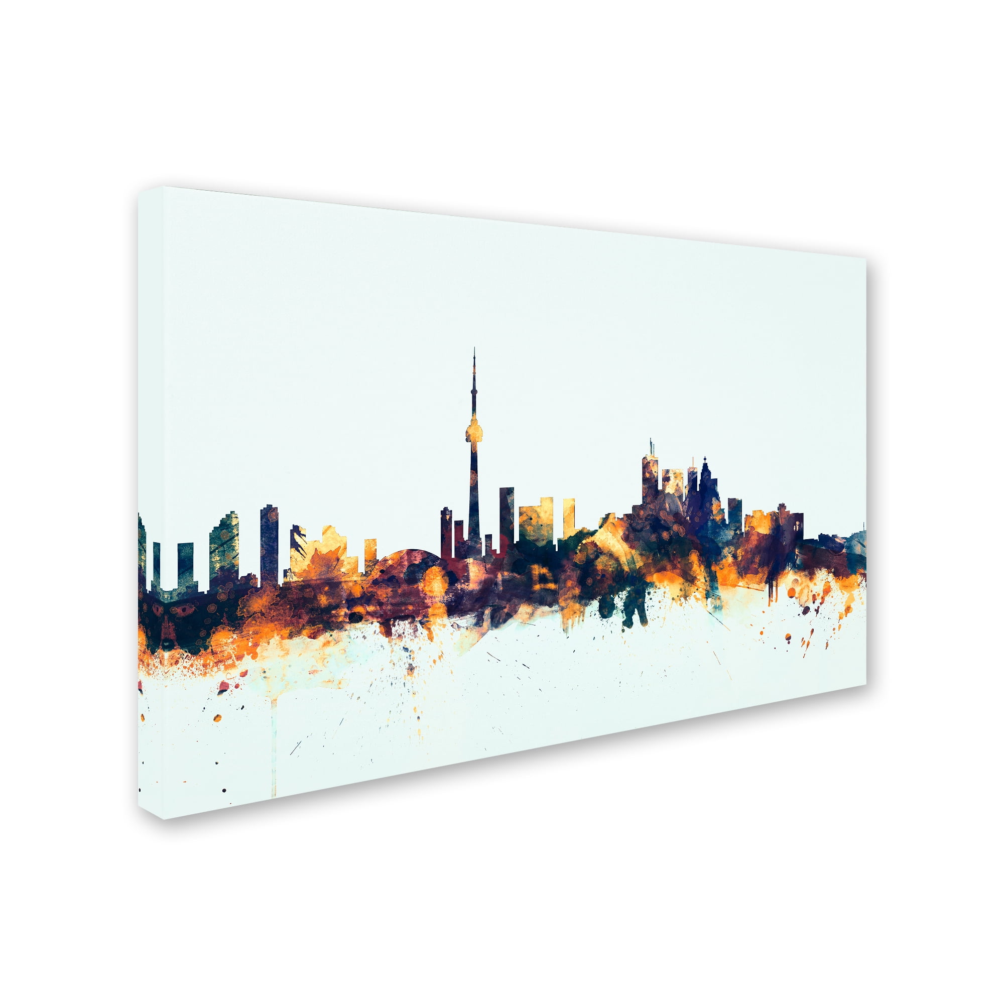 Trademark Fine Art "Toronto Canada Skyline Blue" Canvas Art by Michael Tompsett