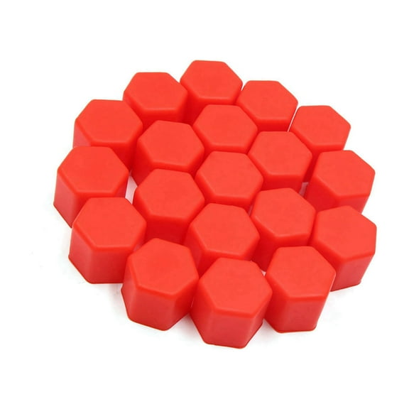 Unique Bargains 20pcs 17mm Rubber Car Wheel Tire Nut Screw Lug Dust Cover Caps Hub Protector Red