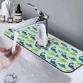 thumbnail image 7 of Vsdgher Cute Dinosaur Blue Green Kitchen Sink Splash Guard Faucet Mat -1 PC Super Absorbent Fast Drying Mat Sink Gadgets-Splash, Bathroom,Sink Mat,(15" X 5.5" ), 7 of 7