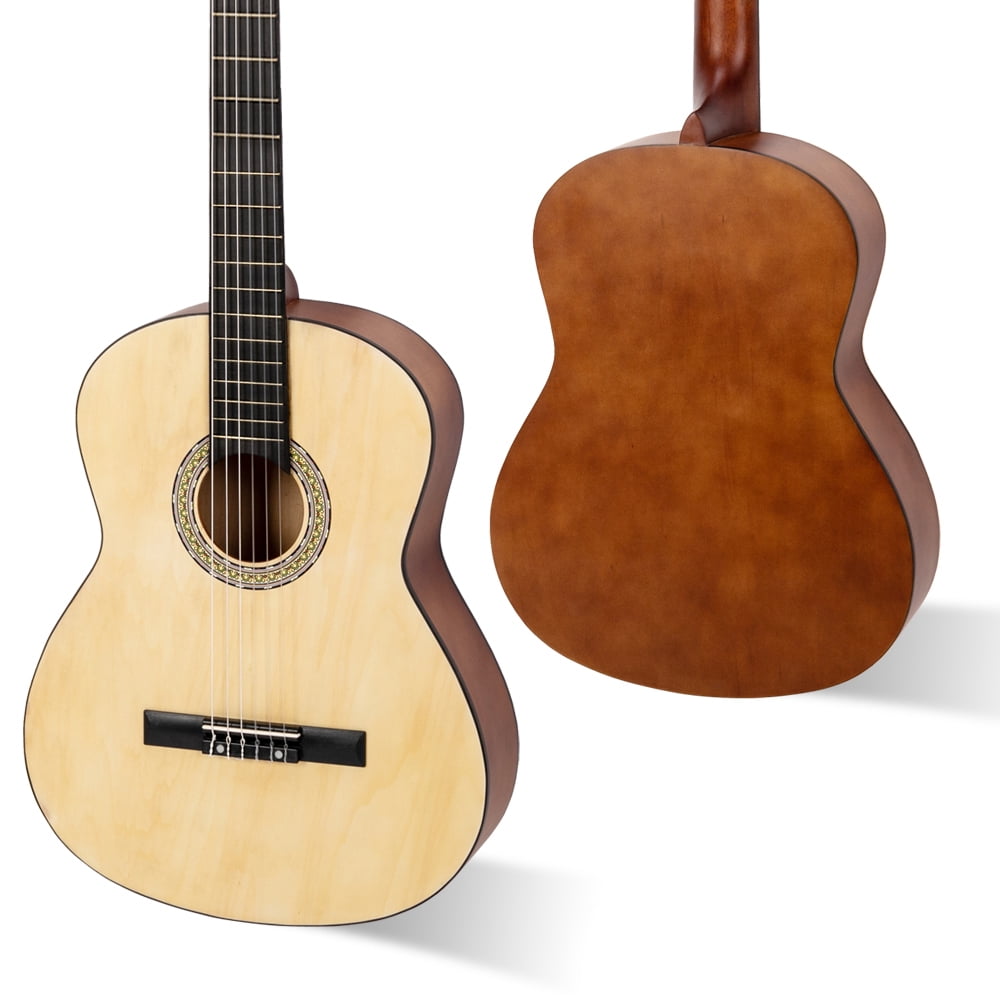 Lowestbest 39" 4/4 Size Classical Guitar 19 Frets Beginner Kit for Students Children Adult with String Pick, Burlywood Lowestbest 39" 4/4 Size Classical Guitar 19 Frets Beginner Kit for Students Children Adult with String Pick, Burlywood