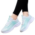 thumbnail image 3 of Sopiago Basketball Shoes Women's Platform Casual Lace Up Sneakers, Wide Width Available Mint Green,40, 3 of 6