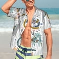 thumbnail image 5 of Picia Cute Colorful Animal Gentle Cotton Regular Fit Short Sleeve Casual Hawaiian Shirt for Men-Medium, 5 of 9
