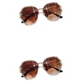 thumbnail image 1 of Wweixi Vintage Frameless Rhinestone Choice For Any Outfit sepia 2Set, 1 of 6