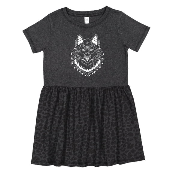 Inktastic Tribal Wolf Head Girls Toddler Dress